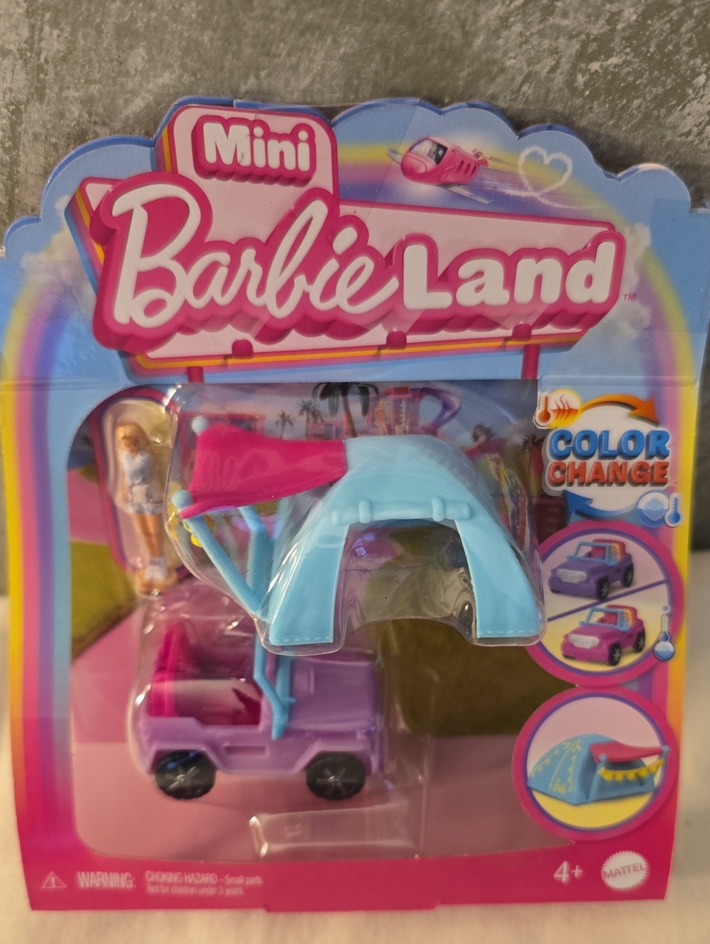Mattel Mini Barbie Land Jeep & Tent Playset -ages 4+ New